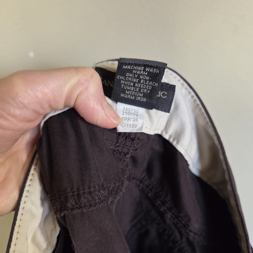Y2k Banana Republic Chocolate Brown Cotton Trousers Pants Office Business Casual - Picture 7 of 7